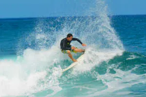 Banzai Pipeline surfer on the North Shore of Ohau Hawaii