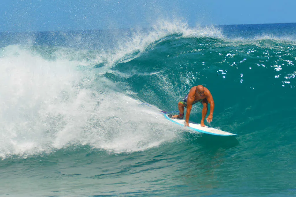 Banzai Pipeline surfer on the North Shore of Ohau Hawaii