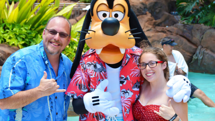 Disney Characters in their special Aulani costumes