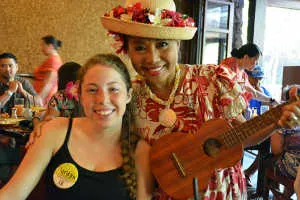 Aunty at Disney's Aulani Character Breakfast Meal at Makahiki
