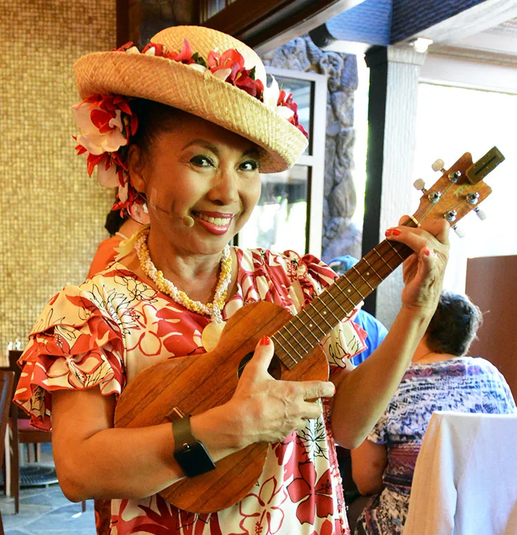 Aunty at Disney's Aulani Character Breakfast Meal at Makahiki