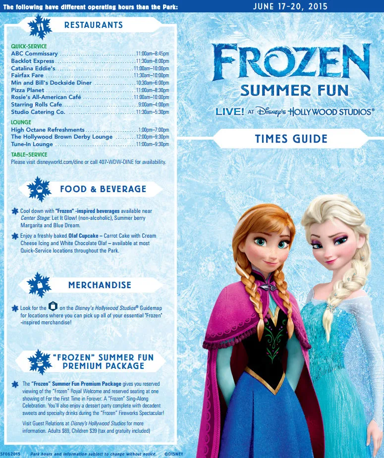 Hollywood Studios Time Guide June 17 to 20 2015