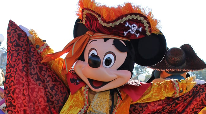 Mickey Mouse in Pirate costume for Halloween at Disneyland Paris