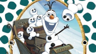 Olaf is featured for this year’s Sorcerer’s of the Magic Kingdom Christmas Party card