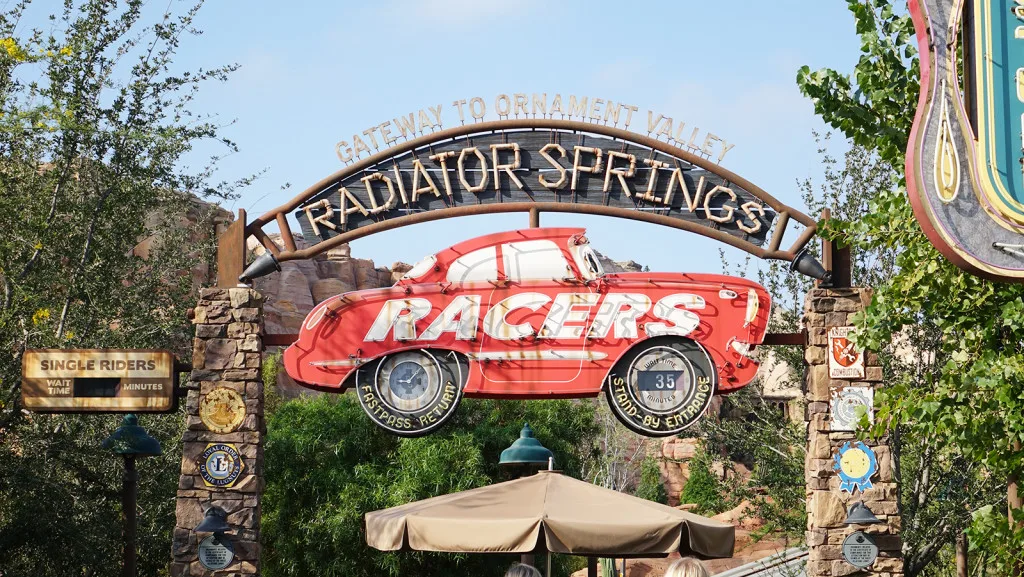 Radiator Springs Racers Entrance sign