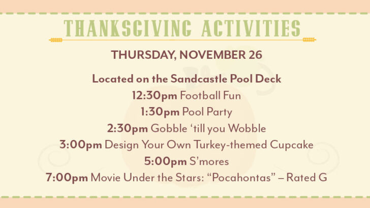 Thanksgiving recreation at some of the Walt Disney World resorts