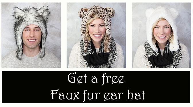 Get a free faux fur ear hat