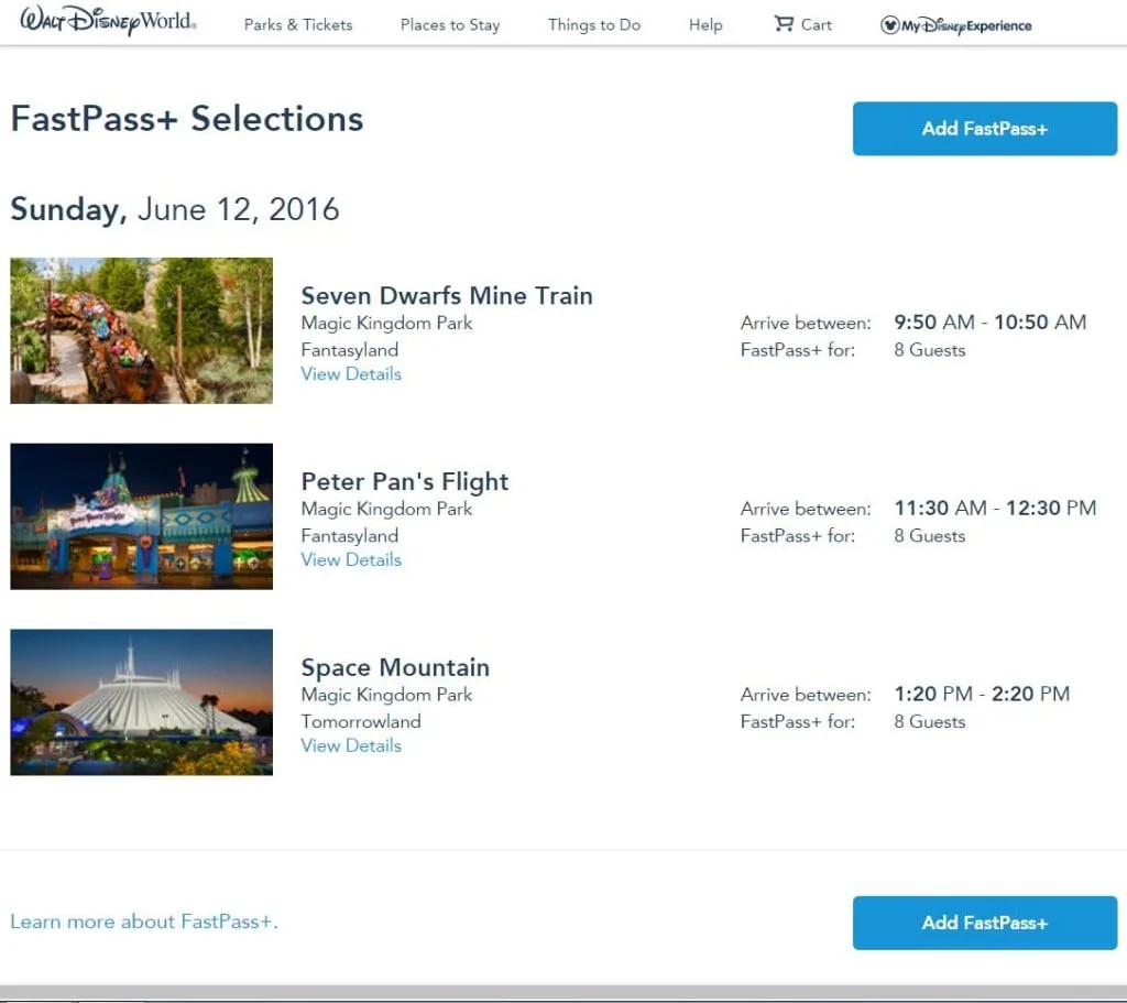 Changes made to Fastpass+ booking system at Walt Disney World