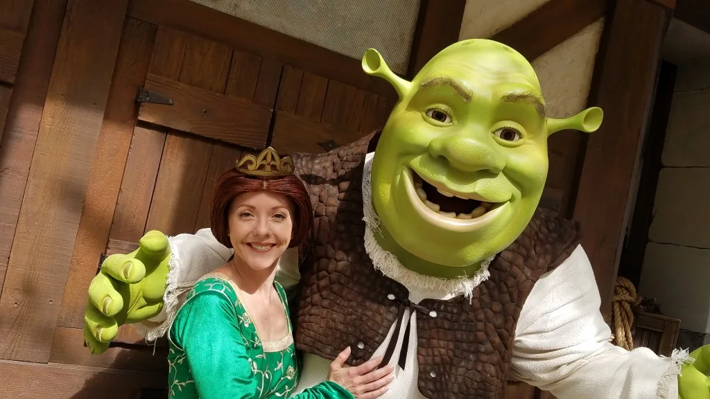 Universal Orlando Character Day with Ryan and Heather April 2016 (27) Fiona and Shrek