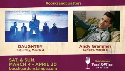 Busch Gardens kicks off Food and Wine Festival with Daughtry and Andy Grammer