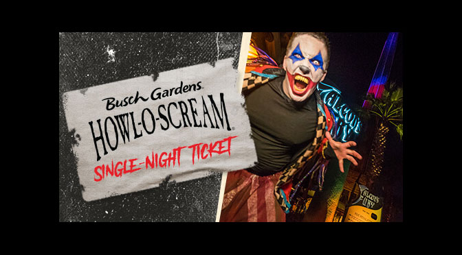 Get Busch Gardens Howl-O-Scream tickets for only $29.99 if purchased this week!