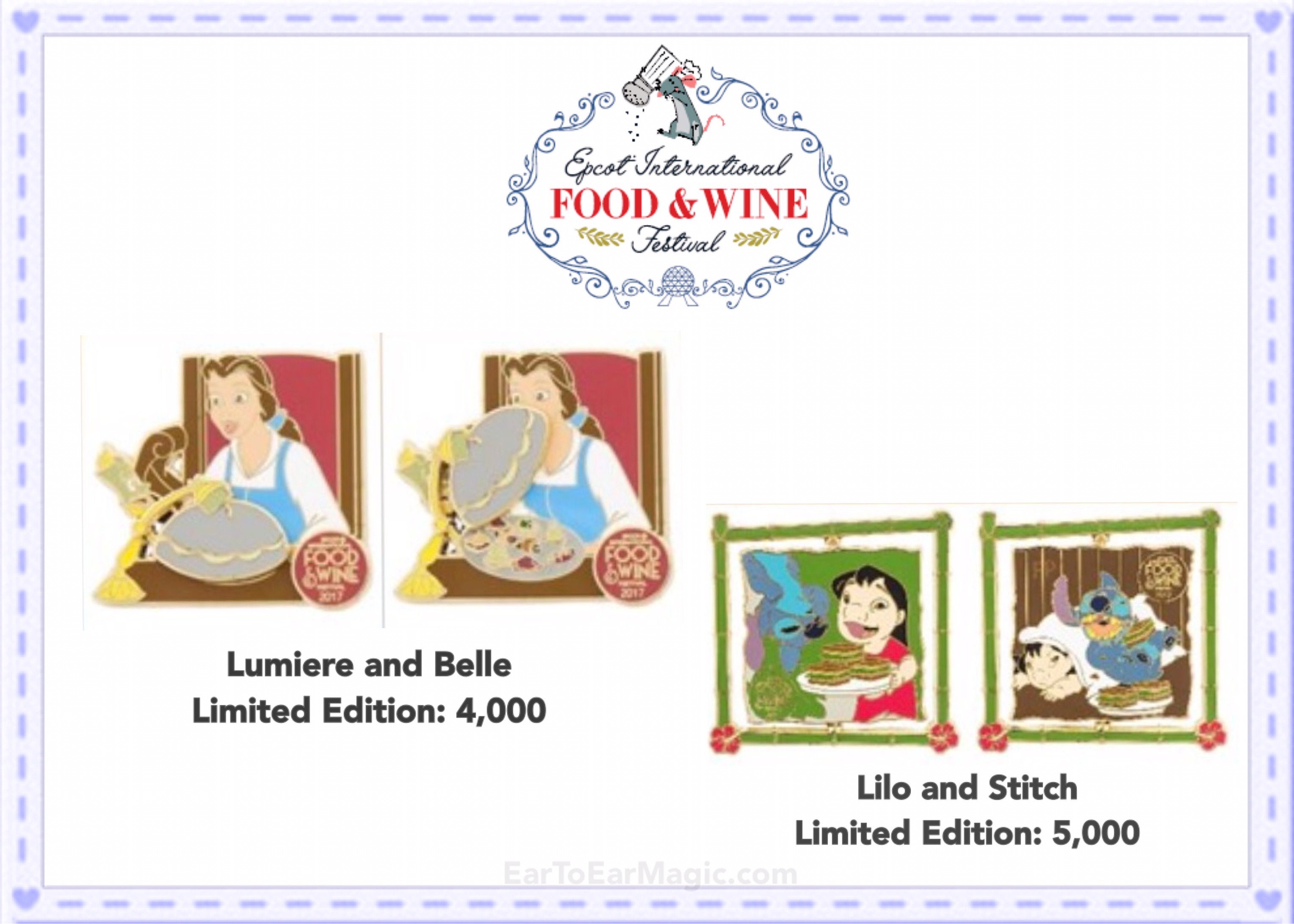 Disney Trading Pins for the 2017 Epcot Food and Wine Festival