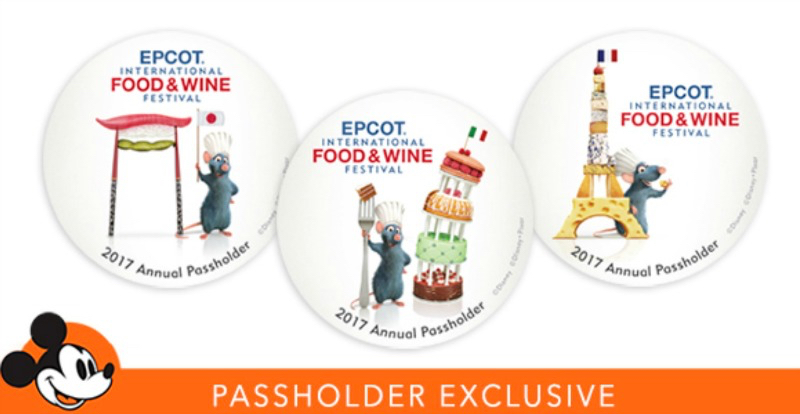 Annual Passholder Exclusive 2017 Epcot Food and Wine Buttons