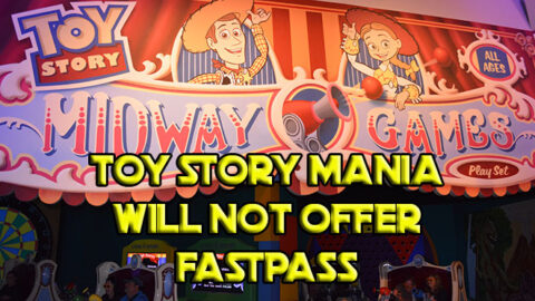 Toy Story Mania in Hollywood Studios will not offer Fastpass for a limited time