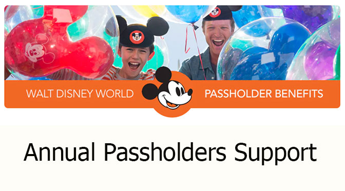 Disney World Annual Passholders receive online, phone and email support services