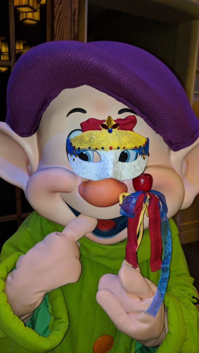 Dopey at Artist Point Storybook Dining at Disney's Wilderness Lodge