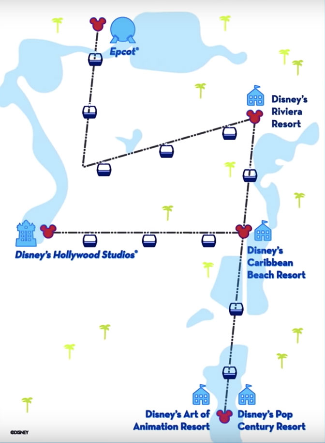Disney's Skyliner Gondola map