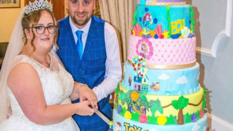 Couple Ties the Knot and Celebrates with a 10-Tiered Disney Wedding Cake