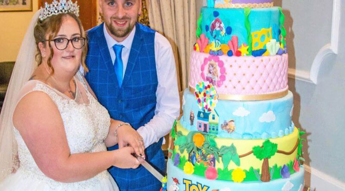 Couple Ties the Knot and Celebrates with a 10-Tiered Disney Wedding Cake