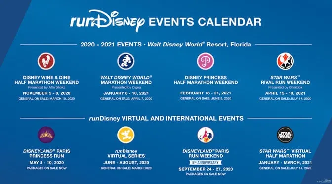 Disney Releases runDisney calendar for 2020-2021