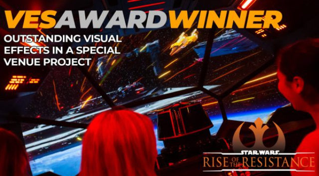 Star Wars: Rise of the Resistance Wins VES award!