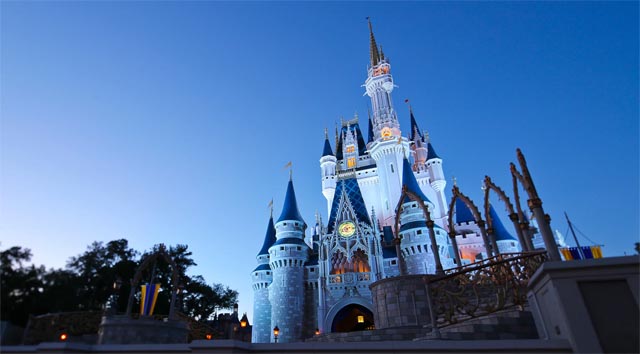 Cinderella Castle Refurbishment Begins, High Reach Cranes Installed