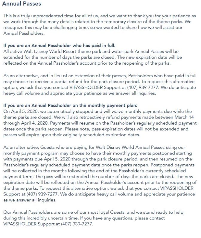 Disney Provides Phone Number for Annual Pass Refund Requests