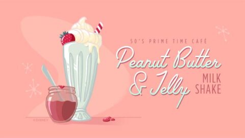 YUM! Try the Peanut Butter and Jelly Milk Shake from 50’s Prime Time Cafe!
