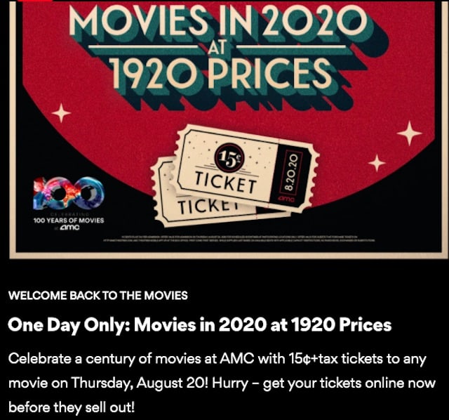 AMC Theaters Reopening at Disney Springs With 15-cent Tickets