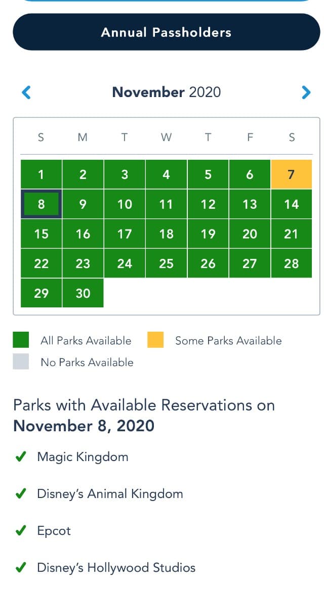 Park Reservation Availability Limited For Passholders Into November