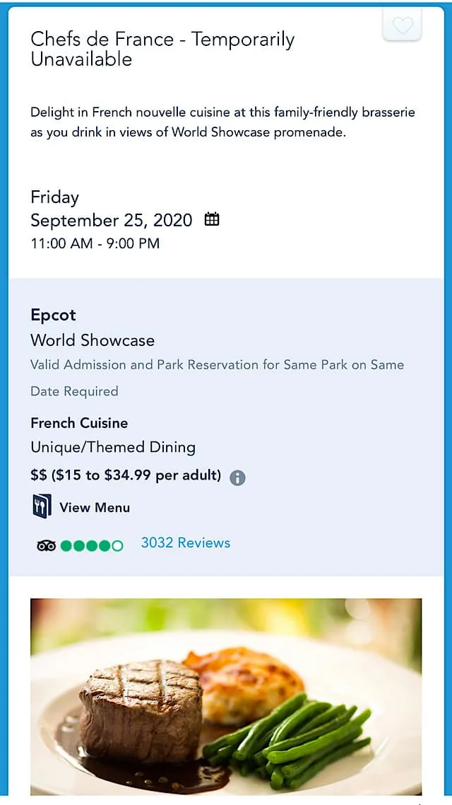 epcot table service restaurant reopening