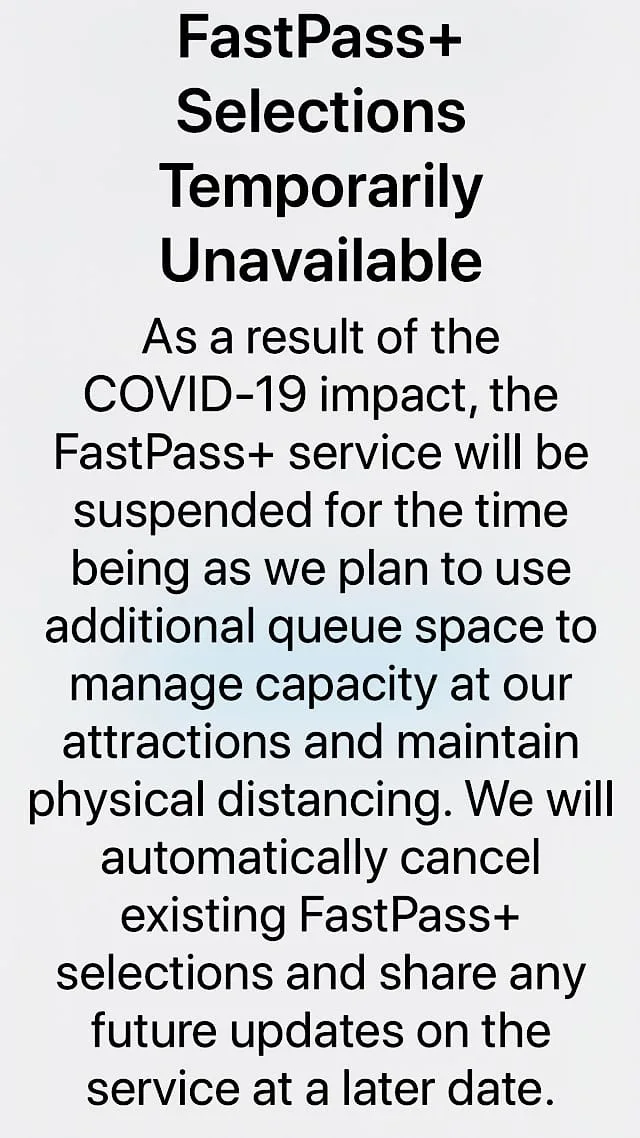 fast passes returning