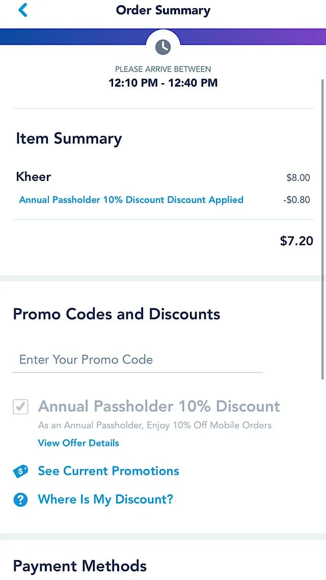 disney table service to-to mobile ordering