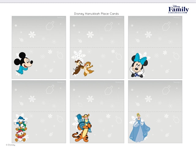 disney hanukkah merchandise activities place cards