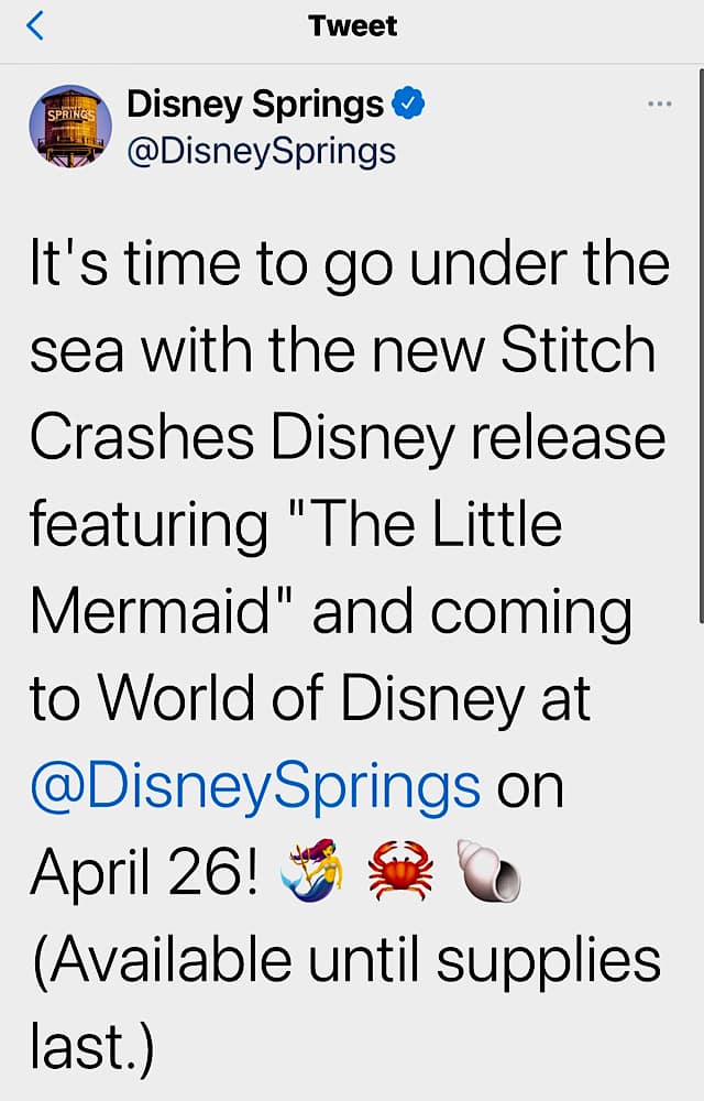 stitch crashes the little mermaid release date