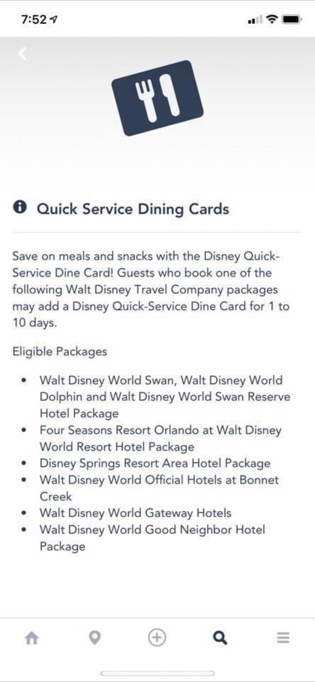 A Disney Dining Plan option is available for select Guests