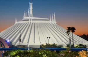 Catch a rare glimpse of Space Mountain with the lights on!