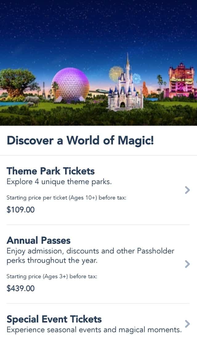 A possible indication of Disney World Annual Pass pricing