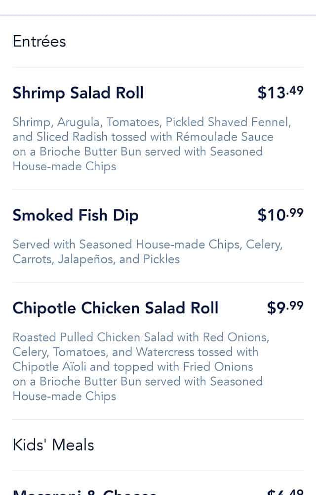 dockside diner new menu