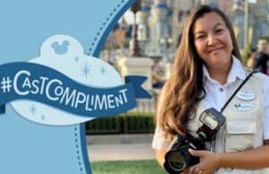 PhotoPass Cast Member helps guest get a special Magic Shot