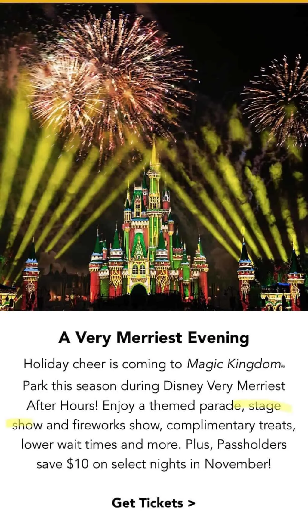 Screenshot: Disney Email