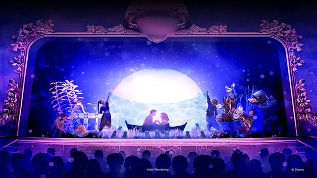 New scenes from The Little Mermaid original show on the Disney Wish