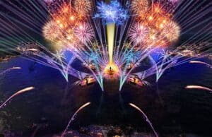 Crews are now in place at EPCOT for tonight's live stream of Harmonious