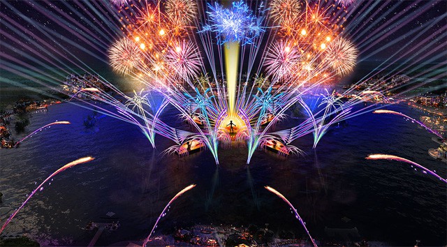 Crews are now in place at EPCOT for tonight's live stream of Harmonious