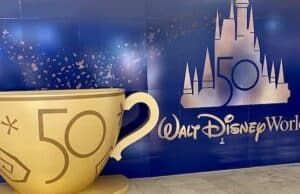 Disney World's 50th anniversary decor at the airport is in a new spot!