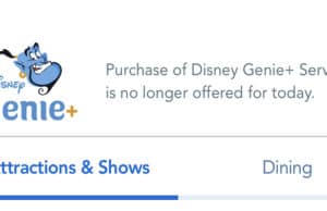 Genie+ is Sold Out Again