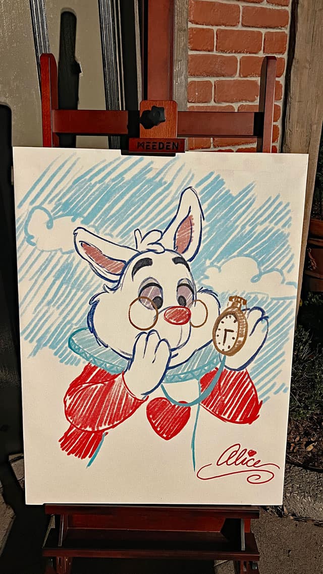 EPCOT Festival of the Arts alice white rabbit artwork - KennythePirate.com