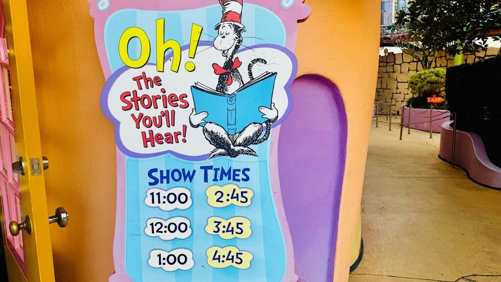 Universal cat in the hat Dr Seuss show times