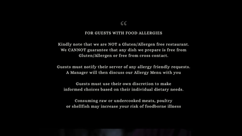 raglan road allergy statement