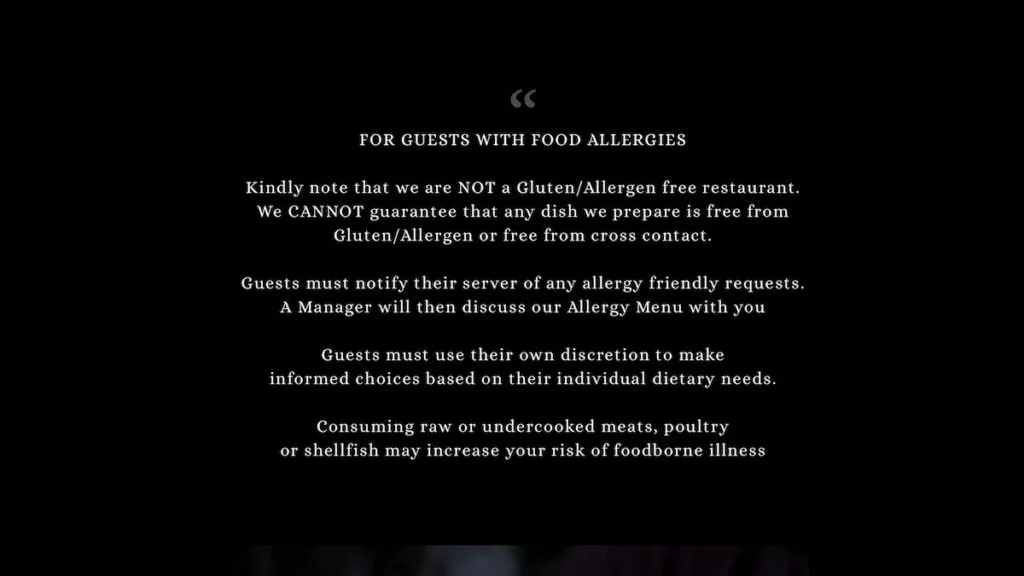 raglan road allergy statement